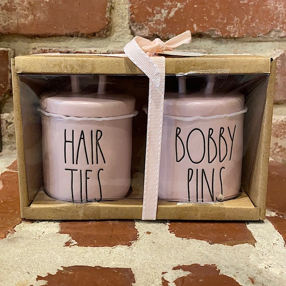 Rae Dunn Other - Rae Dunn HAIR TIES BOBBY PINS Pink Canisters